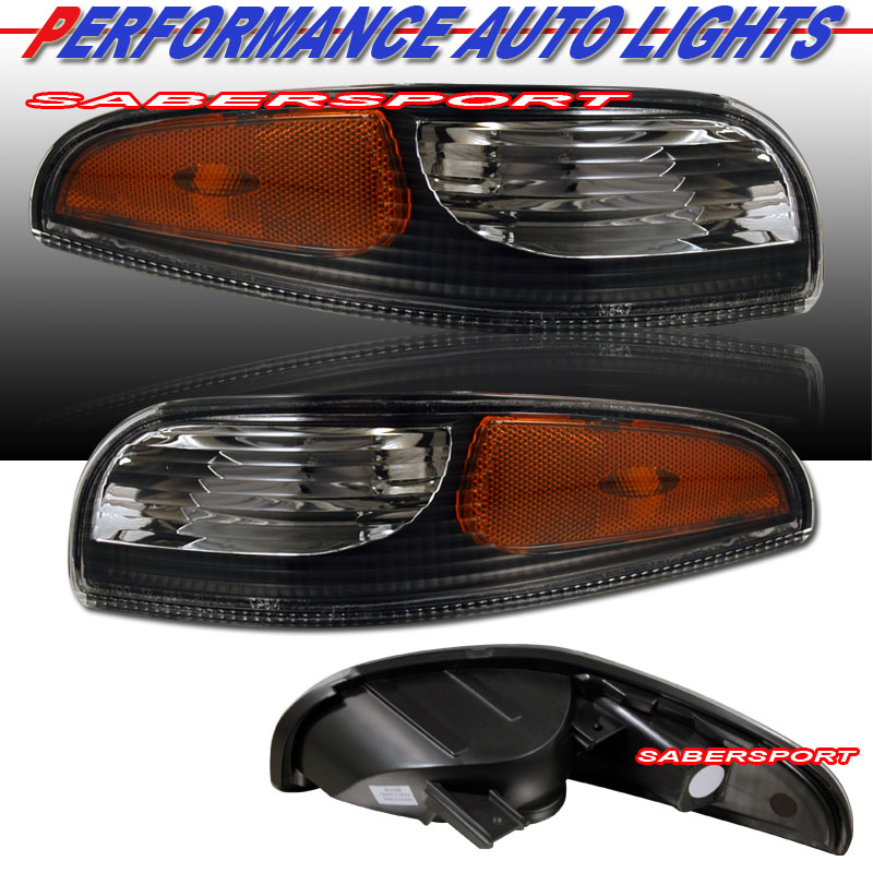 19972004 CHEVY CORVETTE C5 BLACK BUMPER PARK SIGNAL LIGHTS PAIR eBay