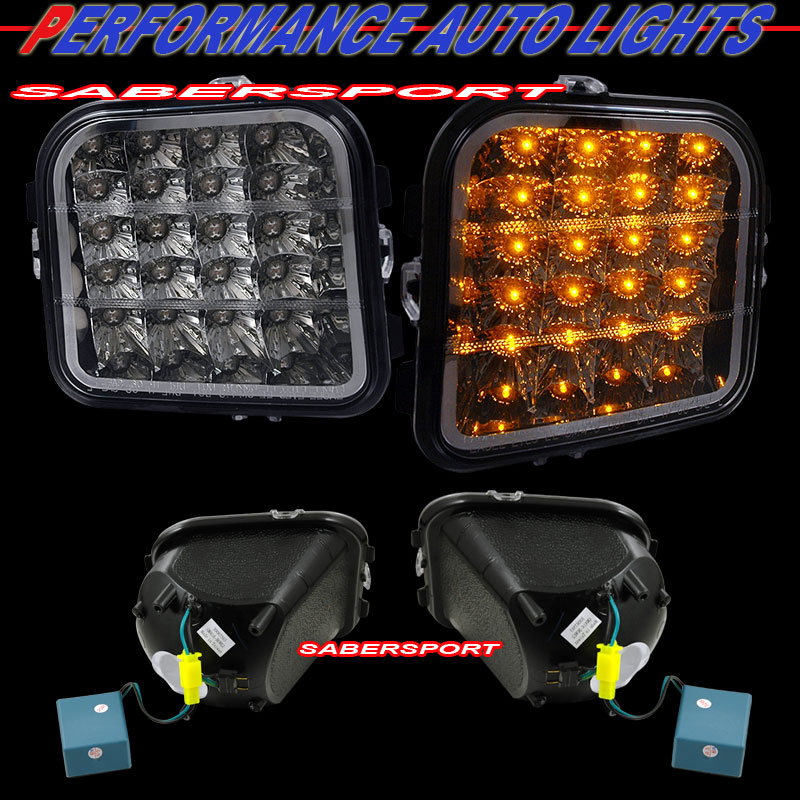 20062009 HUMMER H3 AMBER "L.E.D." CORNER SIGNAL LIGHTS AMBER LED PAIR