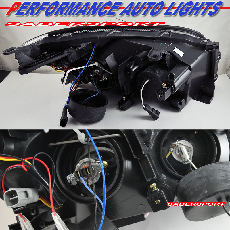 09 11 TOYOTA RAV4 DUAL CCFL HALO BLACK PROJECTOR HEADLIGHTS w/ LED