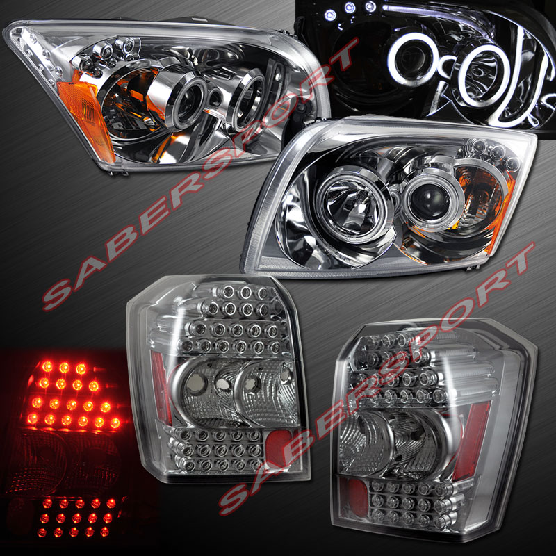 Purchase 0608 DODGE CALIBER CCFL HALO PROJECTOR HEADLIGHTS BLACK
