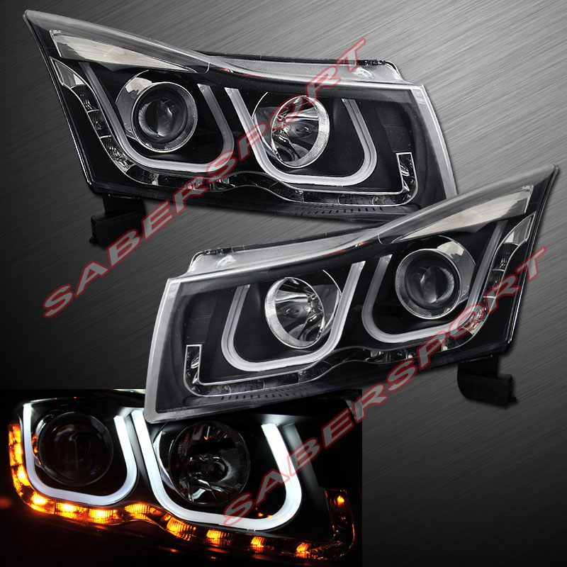2011 2013 Chevy Cruze Projector Black Headlights W Dual U