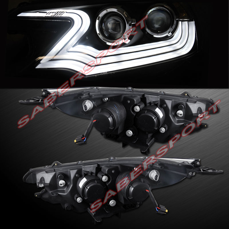 20122013 HONDA CRV DUAL PROJECTOR HEADLIGHTS BLACK w/ LED ILLUMINATE