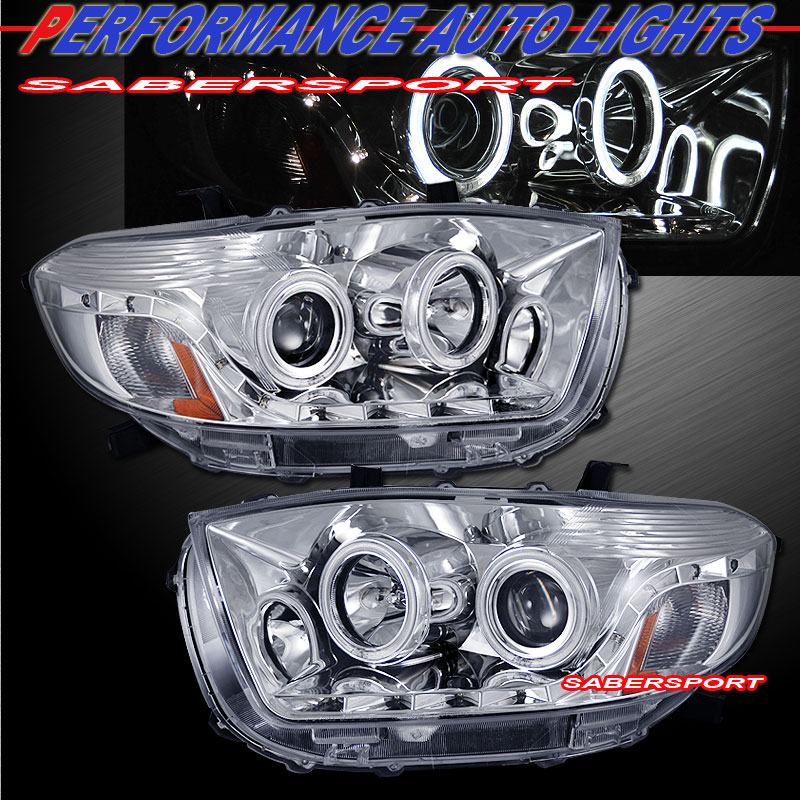 20082010 TOYOTA HIGHLANDER CCFL HALO PROJECTOR HEADLIGHTS w/ R8 STYLE